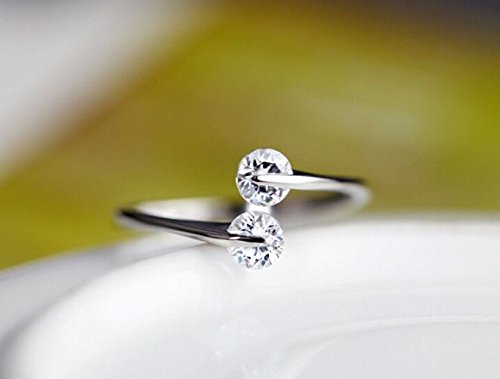 Image of Karatcart Platinum Plated Elegant Austrian Crystal Adjustable Leaf Ring for Women and Girls