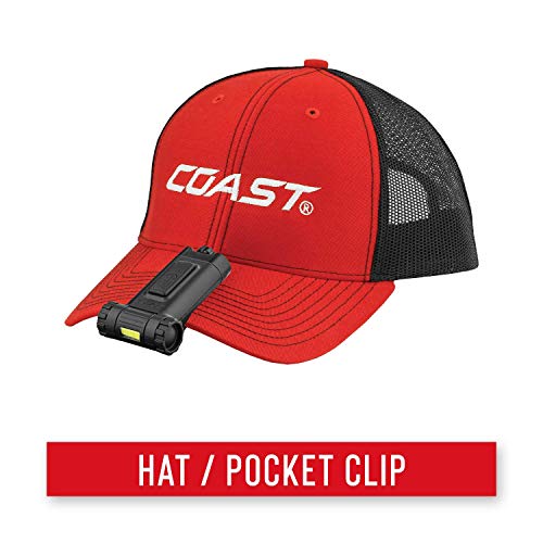 Coast Hx4 80 Lumen Dual Color (White & Red) Magnetic Led Clip Light With Beam Rotation, Black #TOP5