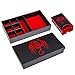 KSNDie 4 in 1 D&D Storage Dice Box Portable Rolling Tray and Dice Tower, Leather DND Holder Case for Role Playing Games Table Games - Red