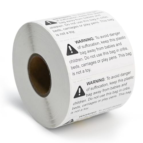 L LIKED Suffocation Warning Labels 2" x 1", 1000 Labels per Roll