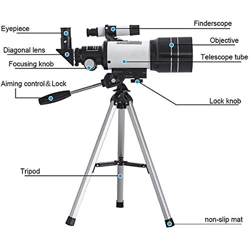 Telescopio Refractor Astronómico 70 mm con Trípode Ajustable miniatura 6