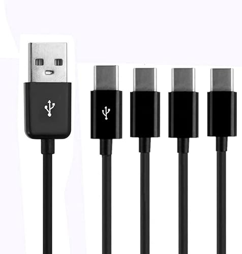 Traovien Cable divisor USB C, 1 pie USB 2.0 tipo A macho a USB tipo C (USB-C) macho 1 a 4 cable divisor de datos conector de carga de datos cable