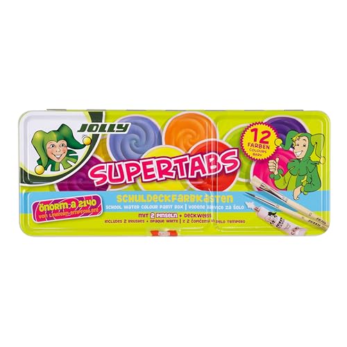 JOLLY Supertabs School Deck Paint Box 12 Metal Case