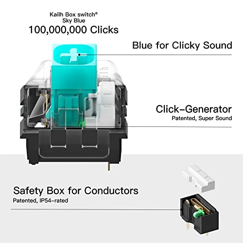 Hexgears X5 Wireless Mechanical Keyboard With Kaihl Box Blue Switch, Dark Knight Computer Keyboard For Gaming, Typing, Ergonomic 108-Key Typewriter Keyboard With Wrist Rest, Keyboard For Father Gift #TOP7