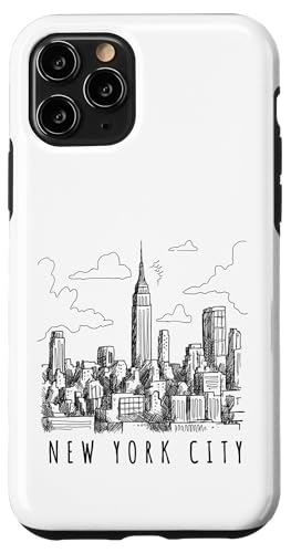 Cool New York City Sketch Drawing Skyline - New York City X}zP[X iPhone 11 Pro p