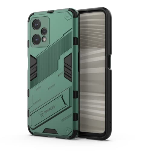 EASSGU Funda para Realme 9 5G / Realme 9 Pro (6.59' Inches), con Carcasa Protectora de Armor a Prueba de Golpes de Silicona para PC con Función Atril - Verde