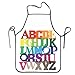 Fartuch piekarzy tęcza abc kolorowy alfabet angielski fartuch do strzyżenia fartuch uniseks Boże Narodzenie regulowany spersonalizowany fartuchy 52 x 72 cm do prac domowych, na imprezę, grill