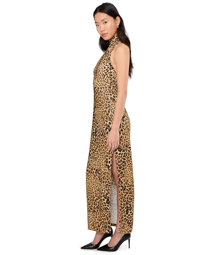 Image of Norma Kamali Women's Halter Turtle Side Slit Gown