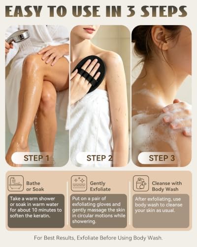 Vivanchor Exfoliating Glove, No Pain Exfoliating Bath Scrubber Glove - 3