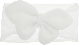 Fabric Bandana Bow Shape 16 CM For Kids - White BS-M-10