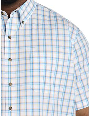 Harbor Bay by DXL Men's Big and Tall Easy-Care Medium Plaid Sport Shirt White Multi2