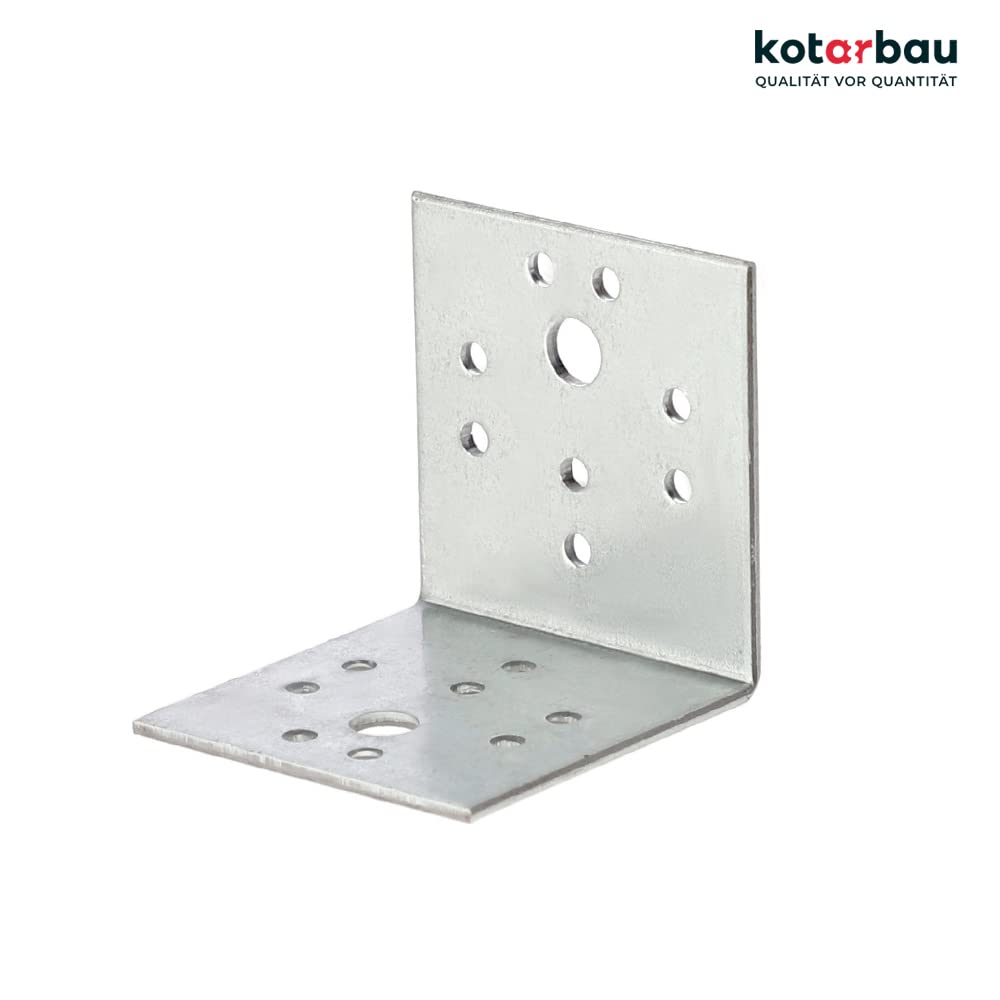 KOTARBAU Winkelverbinder 50 x 50 x 50 mm Sicke Stahl Bauwinkel Montagelöcher Möbelwinkel Verzinkt Schwerlast Holzverbinder Montagewinkel Stuhlwinkel (50)