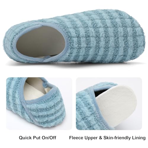 Image of Fires Womens Mens Slippers with Rubber Sole Soft-Lightweight House Slipper Socks Around House Shoes Non Slip Indoor /Outdoor