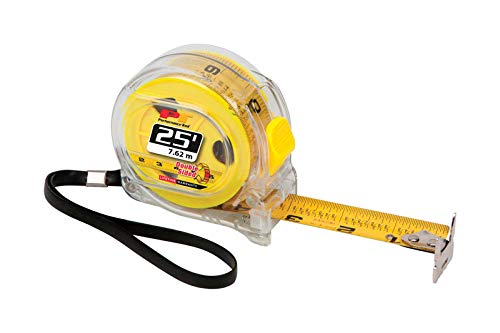 Performance Tool 25 ft. L x 1 in. W Double Sided Tape Measure Yellow 1 pk - Case of: 8; Each Pack Qty: 18