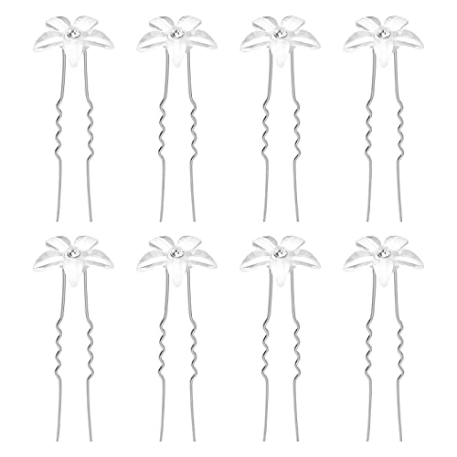 LEORX boda nupcial pelo Pasadores Clips, 8pcs elegante novia de la boda rhinestone horquilla Cover