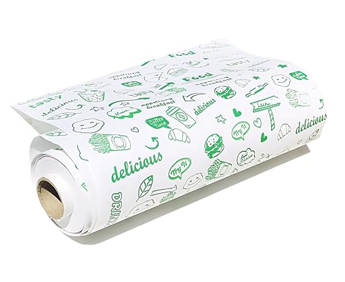 Image of VIN 100% Food Grade Wrapping Butter Paper Roll for Kitchen Use - Non Stick, Greeseproof, Oil-Resistant Baking & Sandwich Burger Wrap Parchment Paper for Cooking,Wrapping (20 Meter)
