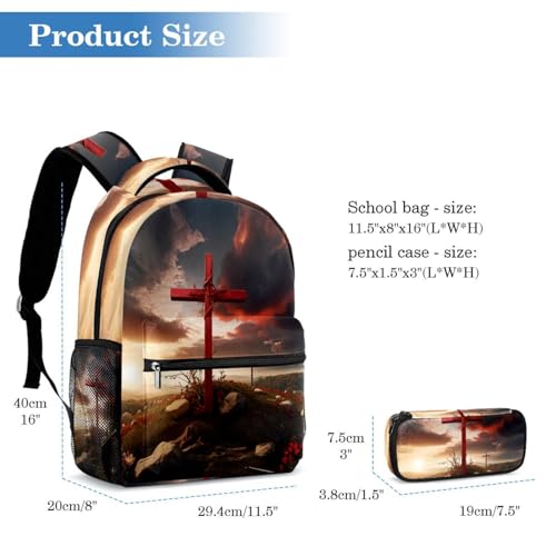 Sac à dos avec trousse multicolore 40cm pour garçons et filles - 2