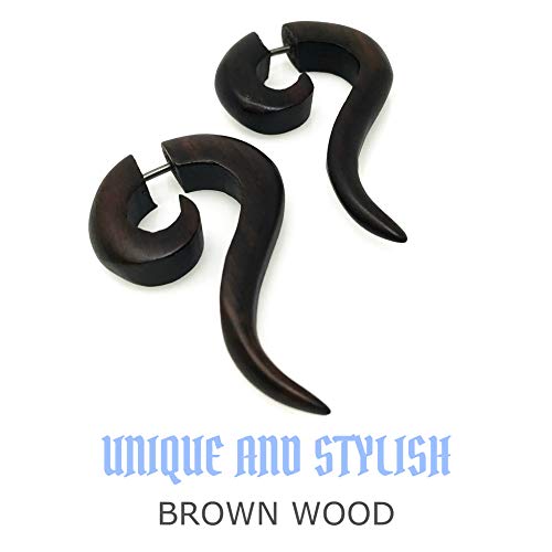 Natural Tribal Organic Wooden Earrings Fake Gauges wood Bohemian Jewelry earrings brown or black3