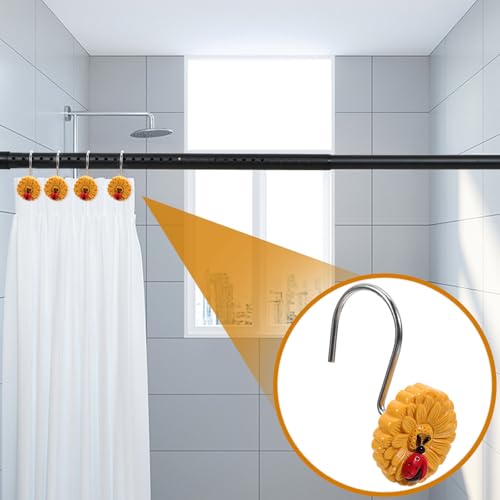 Ganchos para Cortinas de Baño de Acero Inoxidable y Resina Duradera Hemobllo 7