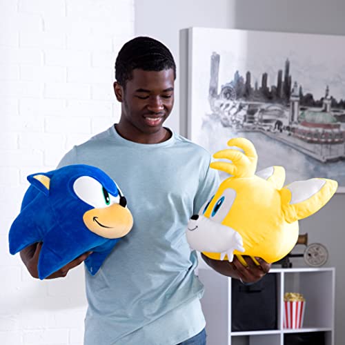 Club Mocchi Mocchi TOMY - Peluche Sonic 3D Méga 38 cm de l'univers Sega. Super douce et idéale pour les collectionneurs ainsi que les filles et les garçons dès 3 ans. T12419, Bleu