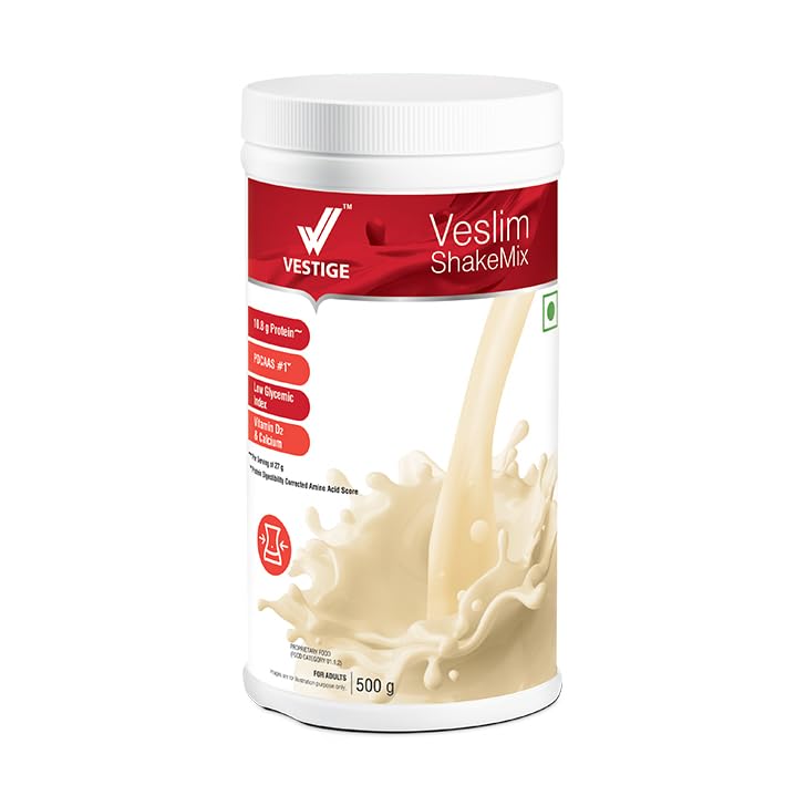 VESTIGE Veslim ShakeMix Meal Replacement Powder, High Protein, Low Glycemic Index, with Vitamin D2 & Calcium, 500g-picture-33