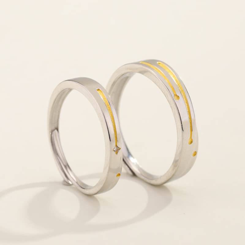 Couple Anneaux Argent 925 : Bagues Planet Falling de promesse