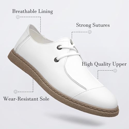 Men's Leather Lace Up Oxford Shoes,Fashion Business Casual Flat Dress Shoes Comfortable Slip On Walking Shoes2