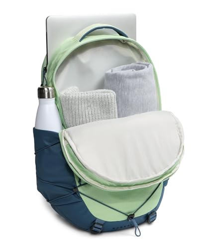 Image of The North Face Women's Borealis Commuter Laptop Backpack - Everyday Travel Bag, Laptop Sleeve, Reflective Details, Calcified Lime /Granite Grey, One Size