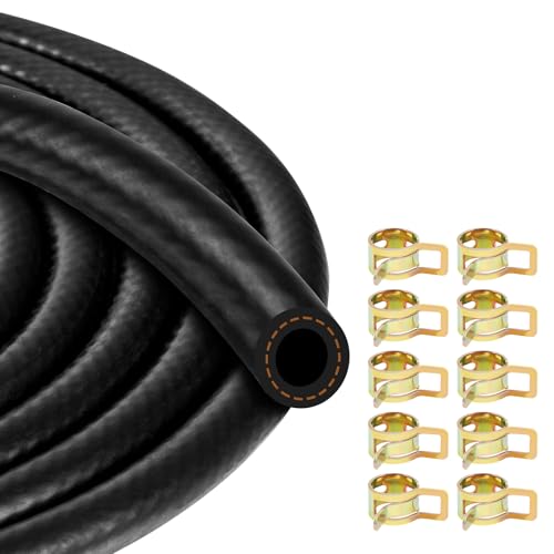 Manguera de gasolina, 3 metro, 8 mm, kit completo con 10 abrazaderas de acero inoxidable, línea de combustible para moto, auto, tractor, scooter, cortacésped, camiones
