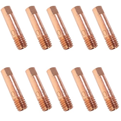 GVSS Lot de 10 Buse de Station Soudage MIG de 0,9 mm, Buse pour Poste à Souder à Fil Fourré 0,9mm Conductrices en Cuivre,Embout de Contact pour Soudage 15AK...