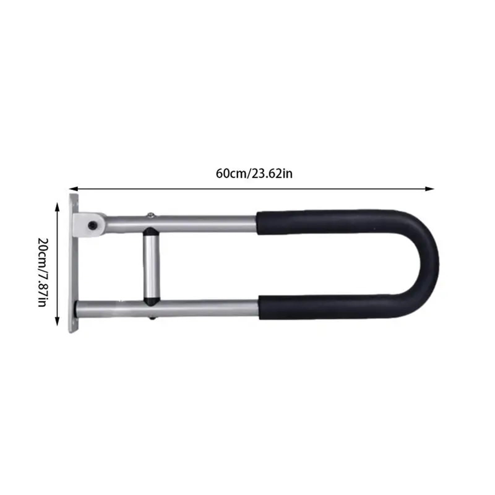 Barandilla Plegable Para El BañO Y El Inodoro Barra de agarre for inodoro, pasamanos aleación aluminio, barra seguridad abatible en forma U(B)