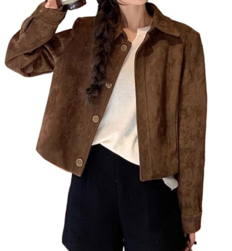 Brown Suede Jacket Suede Blazer Faux Suede Leather Suit Jacket Cropped Bomber Jacket Old Money Fall Aesthetics
