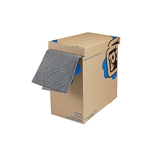 New Pig Rip-&-Fit Absorbent Mat Roll, 13-Gal Absorbency, Perforations to Customize Mat Shape, Heavyweight, Absorbs Oils & Water, 50' L x 30