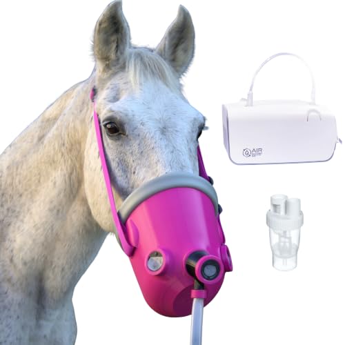 CRE-Mist Inhalator Pferd Komplettset: Inhalationsgerät, Maske & Vernebler (Rosa, S)