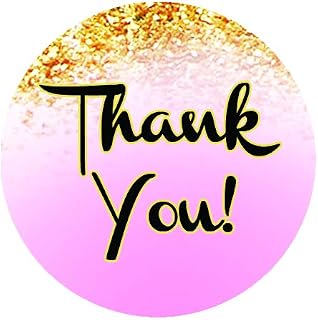 60 Pink and Gold Thank You Stickers 1.5 Inch - Pink and Gold Themed Shower Labels - Pink and Gold Party Favors