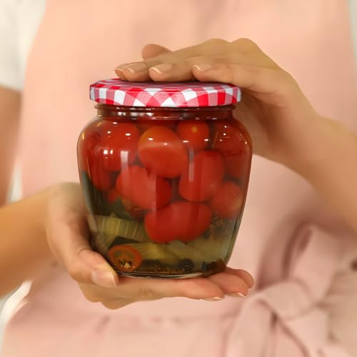 Artibetter Couvercles de bocaux en métal 40pcs 77Mm rouges, couvercles de conserves réguliers pour bocaux en verre, accessoires de cuisine hermétiques pour légumes et produits secs – vue 7