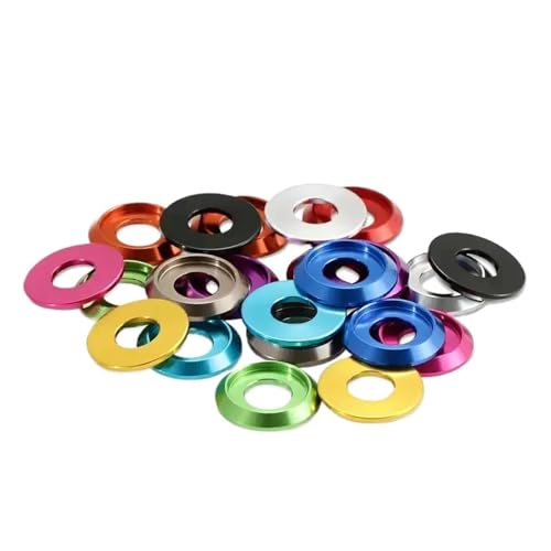 M2 M2.5 M3 M4 M5 M6 M8 カラフルなアルミカップヘッドワッシャー ボタンヘッドネジ用 合金薄型半丸パンヘッドワッシャー(Sky Blue,M3-2pcs)