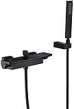 Grande flexibilité : Douchette avec flexible de douche noir en acier inoxydable de 60 cm pour répondre aux besoins de douche de chaque membre de la famille, offrant une flexibilité et une liberté de mouvement maximales.