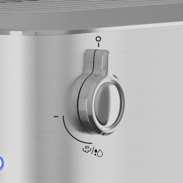 Steam control knob on the espresso machine