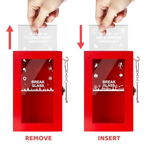 Funny Gift Emergency Box w/Hammer, In Case of Emergency Break Glass Boxes, 4 Types of Replacement, Halloween hilarious Desk Decor, White Elephant Gift and Gag Gifts for Friend Coworker Family