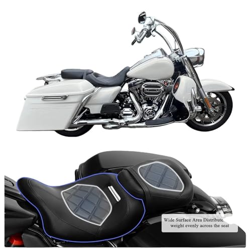 Siège conducteur passager moto bas pour Road King Electra Street Glide Ultra - 5