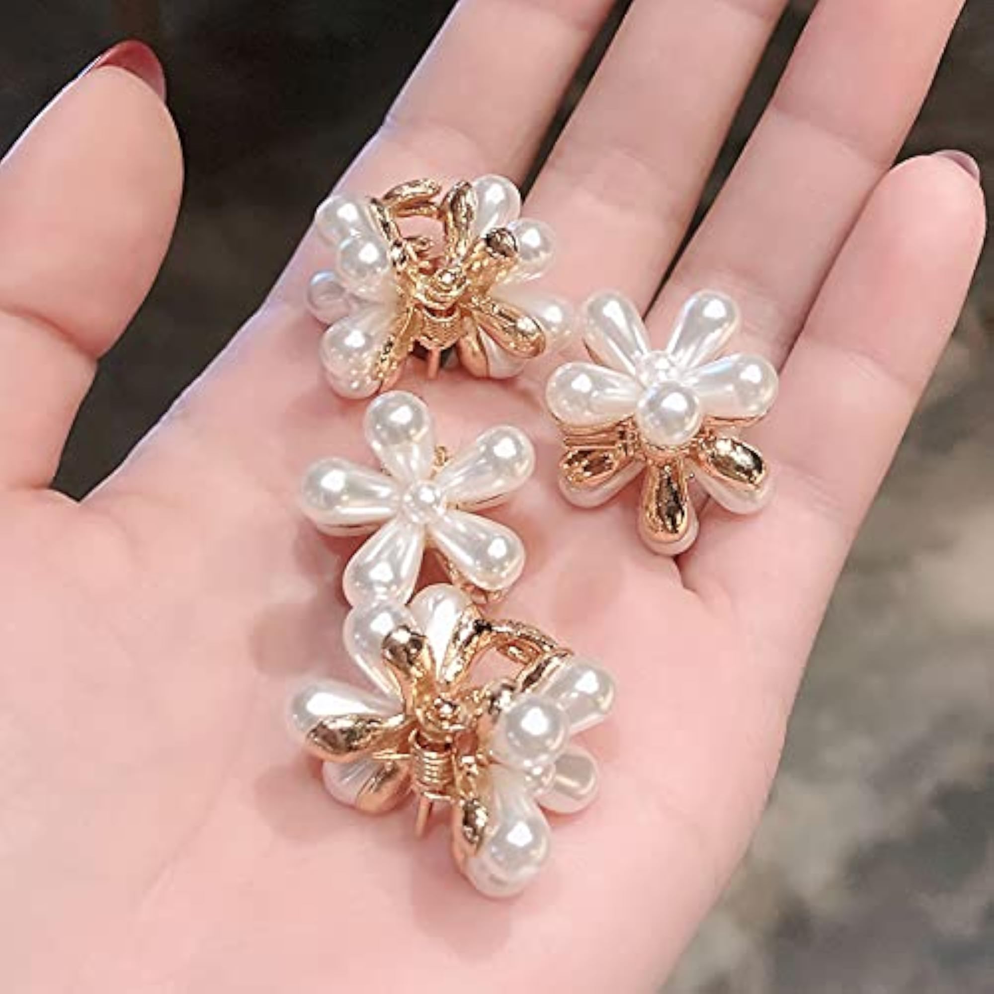 6 Pcs Korean Style Pearl Hair Clips Set for Women