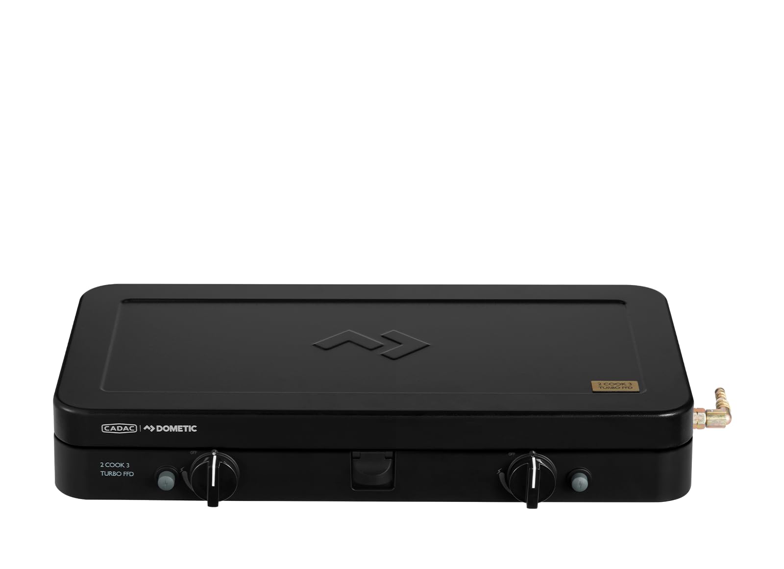 CADAC 2 Cook 3 Turbo Deluxe Grill da Tavolo Portatile - 30 mBar | BBQ Gas Esterno a 2 Fuochi, Accensione Piezo, Dispositivo Sicurezza Fiamma, Piastre di Cottura & Borsa