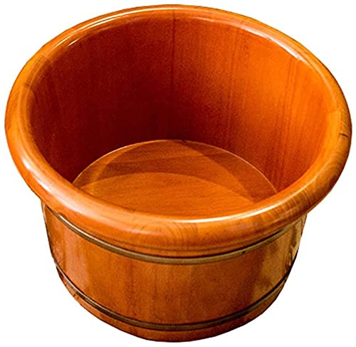 Foot Spa Drewniana beczka Beczka do mycia stóp, dębowa wanna do stóp, wanienka do stóp o wysokości 26 cm, beczka do kąpieli stóp, wiadro do relaksującego masażu stóp, łagodzenie bólu i zmęczenia