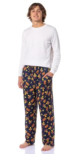 Curious George Men's Yellow Hat Sleep Tossed Print Pajama Pants for Adults2