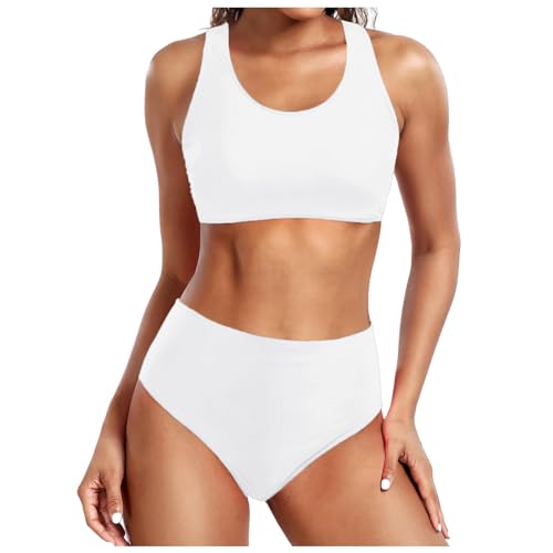 Bikini para mujer, traje de baño deportivo, traje de baño de dos piezas, traje de baño deportivo de dos piezas, parte superior y parte inferior de bikini de cintura alta, traje de baño elegante,