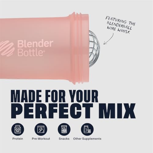 BlenderBottle Shaker Bottle with Pill Organizer and Storage for Protein Powder, Classic V2 ProStak System, 22-Ounce, Rose Pink by BlenderBottle - Image 4