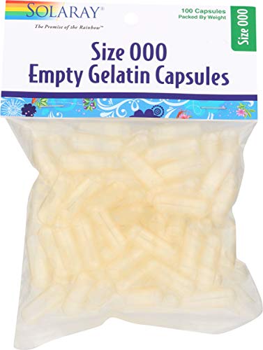 Empty Gelatin Capsules Size 000 Solaray 100 Caps