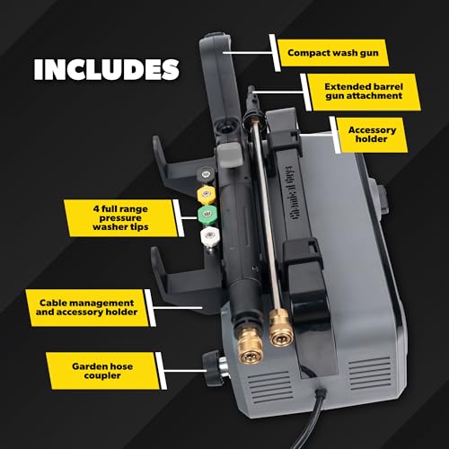 Chemical Guys Electric Pressure Washer PM2000 PRO – 2030 PSI, 1.77 GPM, 25’ Flex Hose, Compact Design, 360° Casters, Standard Connections, Cable Storage – EQP411 - Image 6