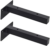 Vista 9 de Soporte de estante rústico flotante en T, soportes para estantes ocultos colgantes, soporte de estante de división de carga para montaje en pared